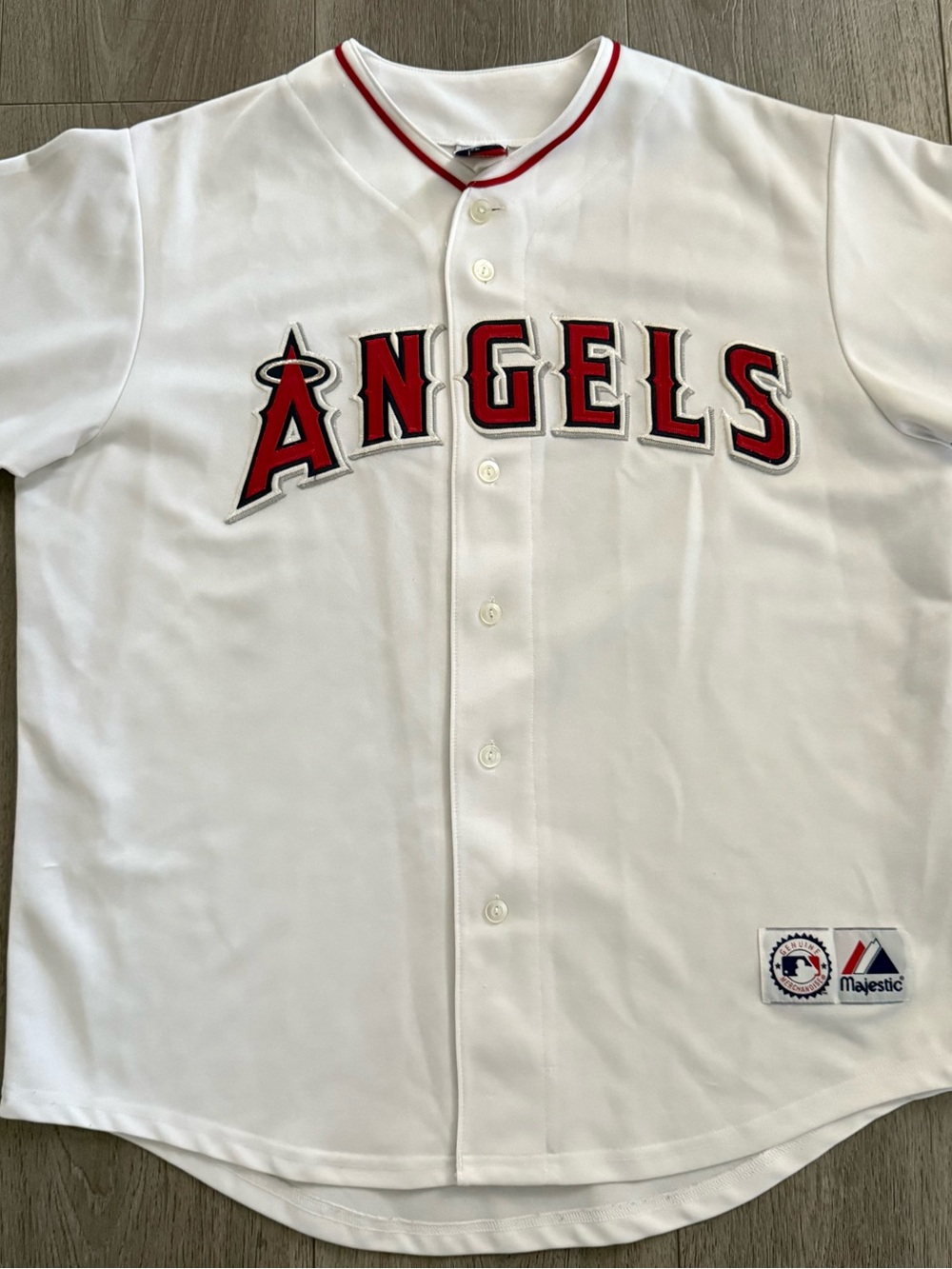 Vintage Majestic White & Red Angels adults Baseball Jersey size XL